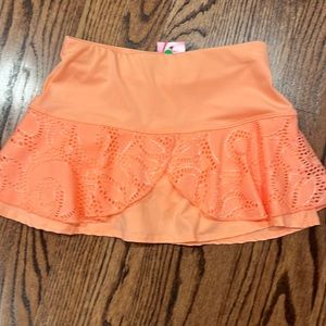 Lucky in Love Lace Flounce Skort in Orange Frost - Size Small - NWT